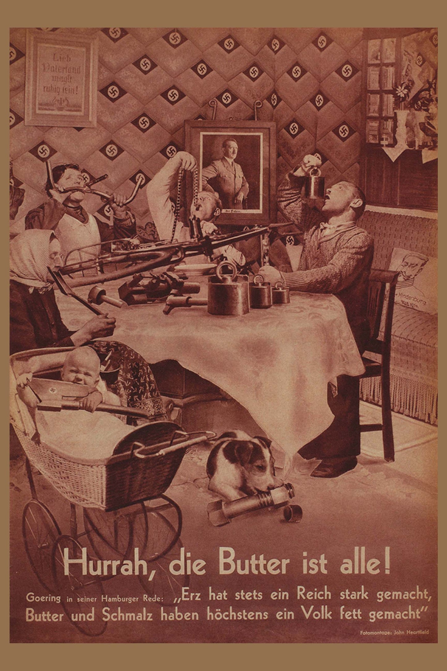 Buy Famous Antiwar Posters. John Heartfield Famous Collage There Is No Butter. Famous Political Merchandise Shop.