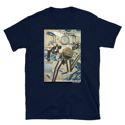 Robots Art T-Shirt. Colorful Weimar collage.