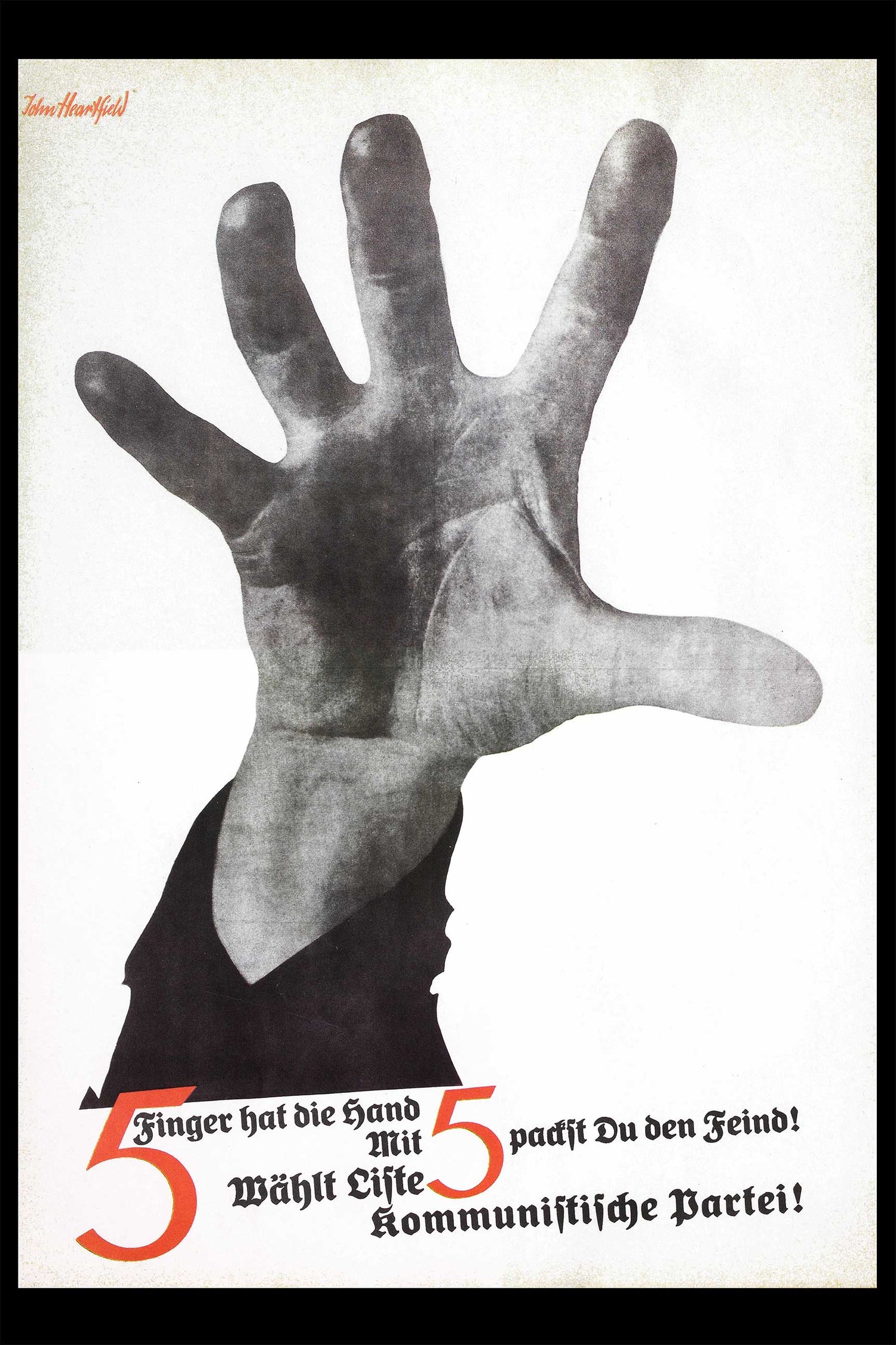 famous political art poster sale. buy john heartfield 5 fingers hand poster.