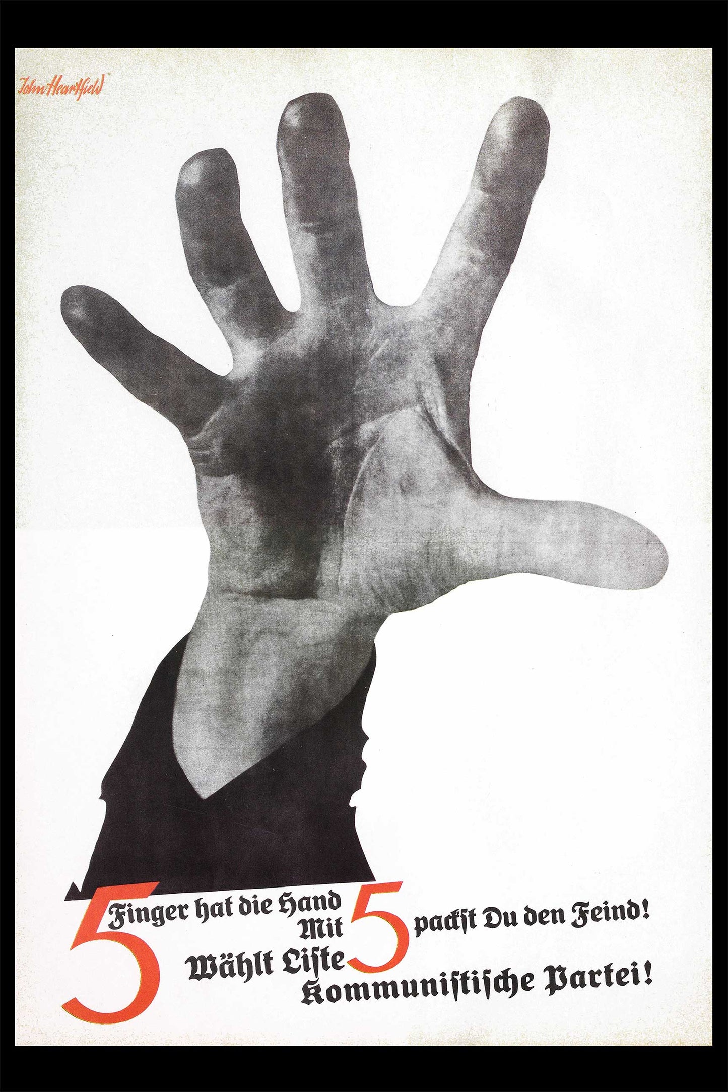 famous political art sale. official  john heartfield five fingers poster.