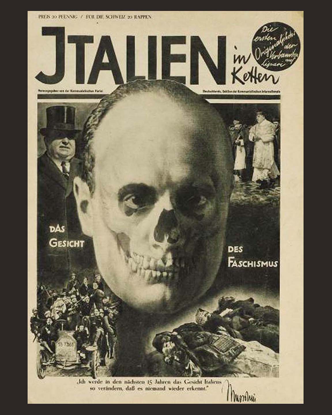 Buy Famous Antifascist Posters. John Heartfield "Face of Fascism" sale. Own a political masterpiece