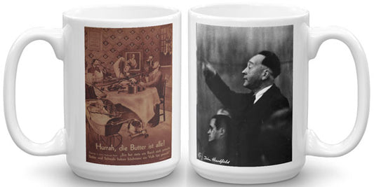 Antiwar Art Mug, Weimar Republic famous John Heartfield collage art
