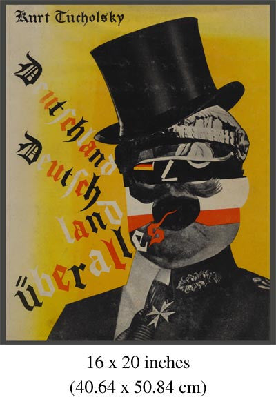 Weimar Republic Poster. Famous German Graphic Design for Kurt Tucholsky. Dada political artist John Heartfield