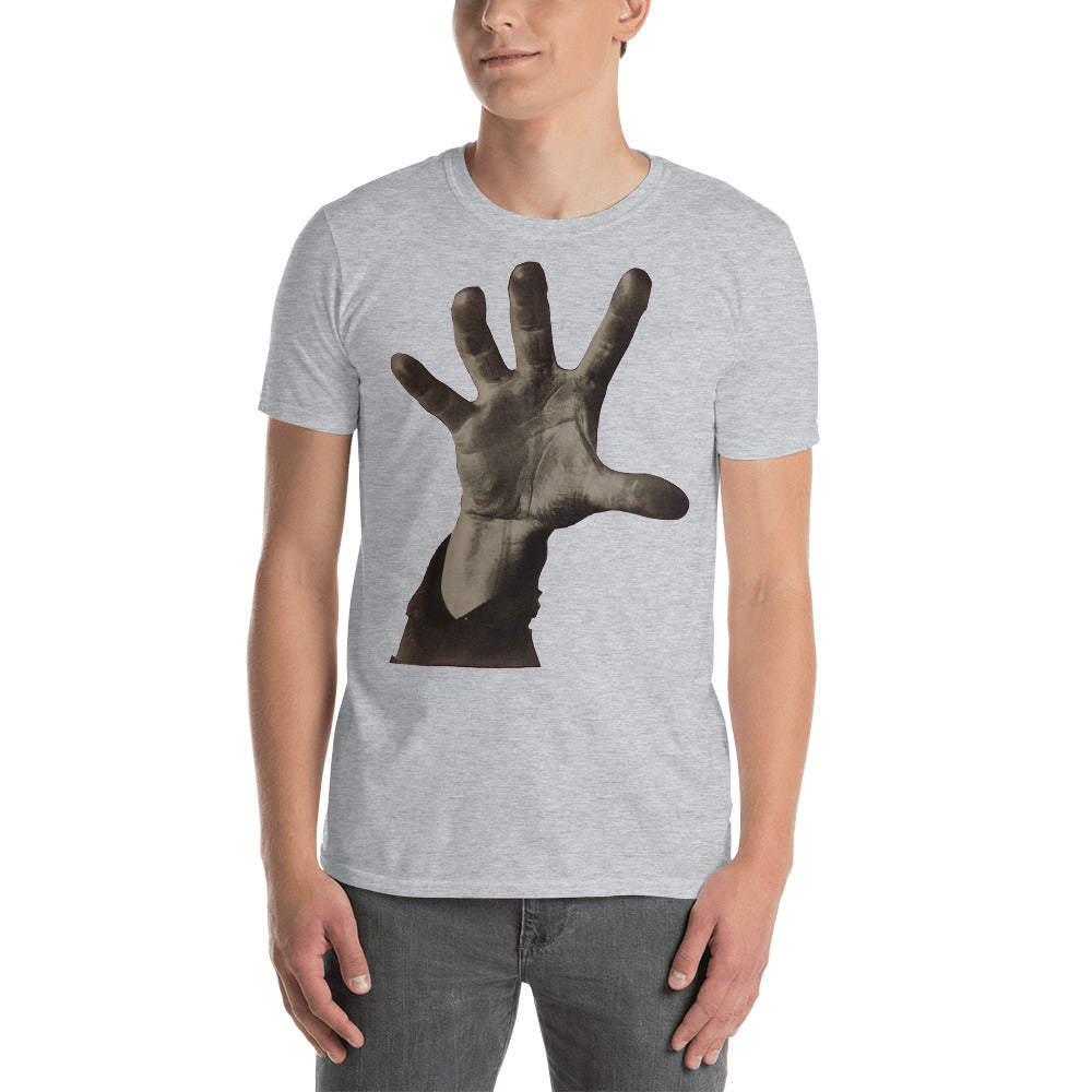 tee hand for men. john heartfield five fingers t-shirt. famous political art shirt.