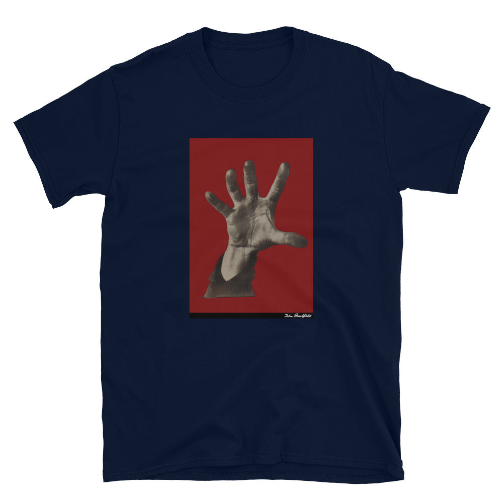 Famous Political Symbol T-shirt. Heartfield 5 Finger Hat Die Hand