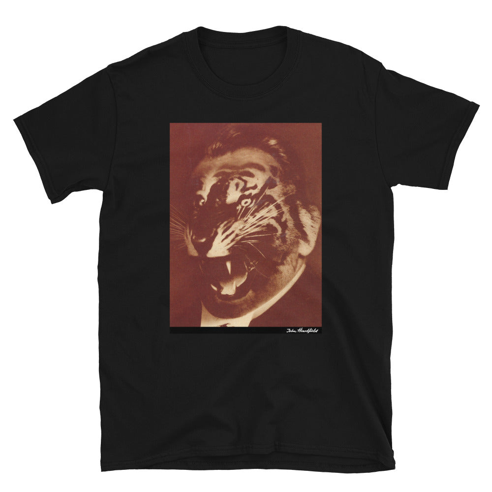 Tiger T-Shirt. Famous progressive art shirt. John Heartfield "Crisis Party"
