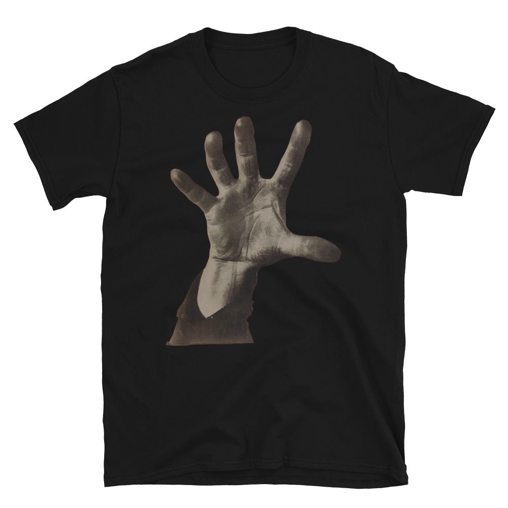   ALT 1 t shirt hand. john heartfield 5 finger tee. famous political art shirt.