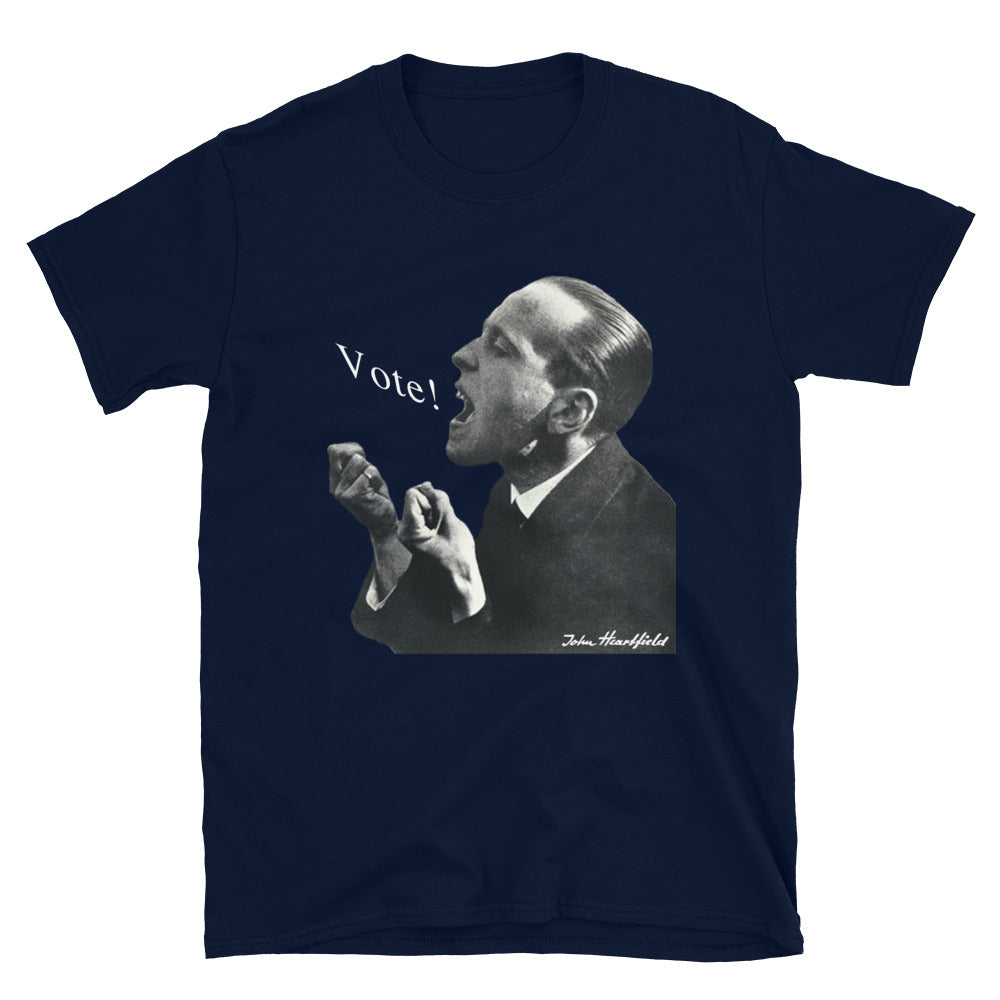 Vote Shirt. Antifascist art founder john heartfield portrait.