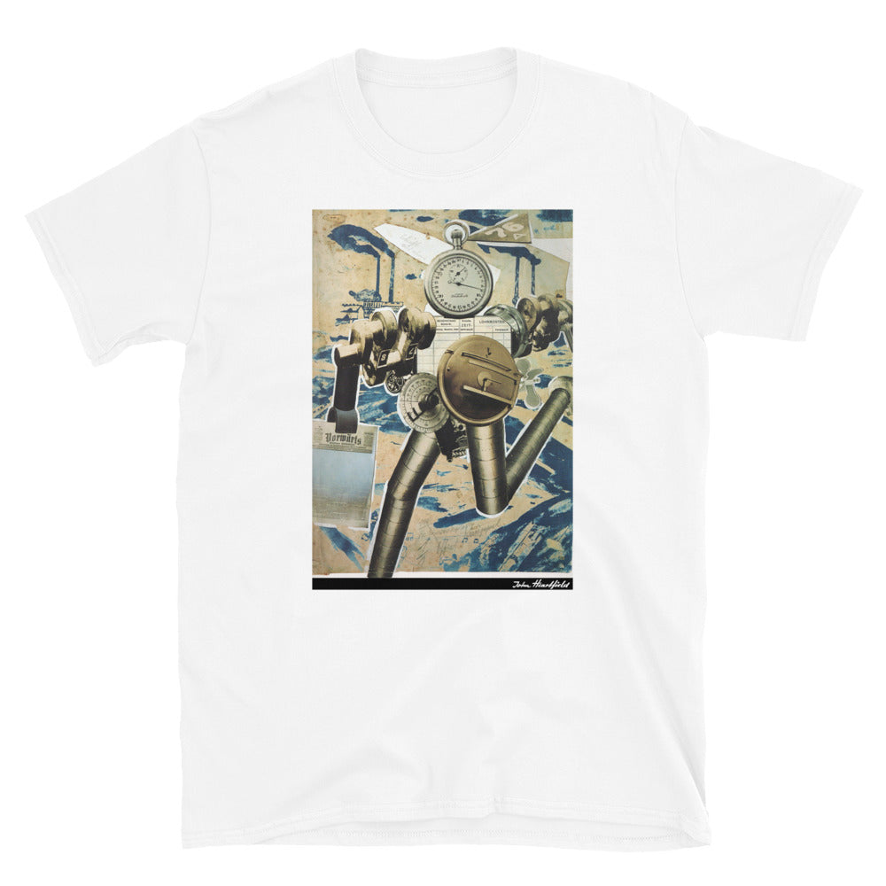 	Famous political art t-shirt. John Heartfield Weimar photomontage.