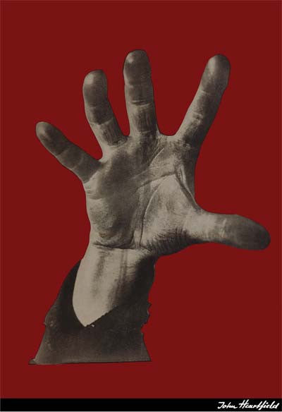 John Heartfield Five Finger 5 Fingers Has The Hand. Famous voter symbol.